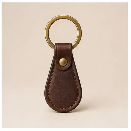 Brass Keyring Fob — Natural